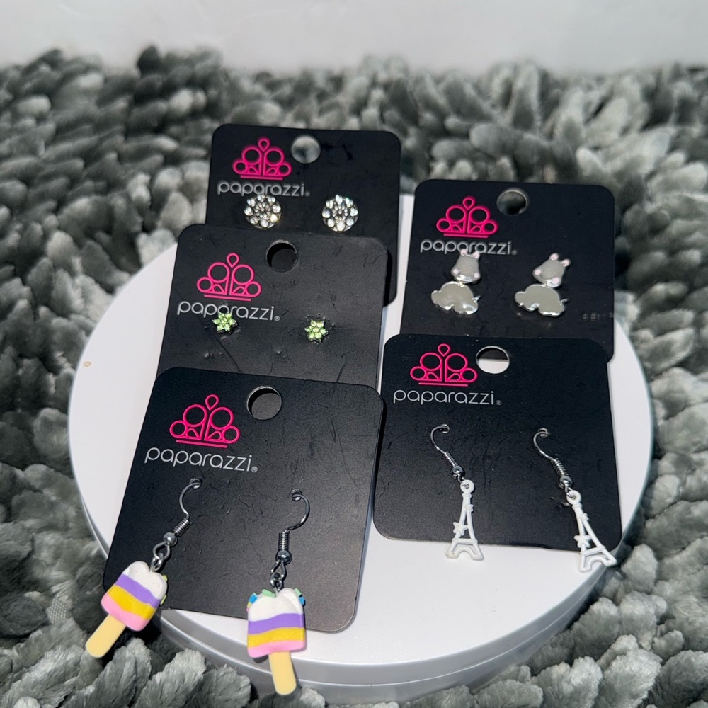 Paparazzi Earrings 5 Set Bundle NWT - Picture 3 of 5